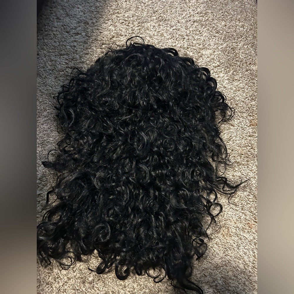 Black Curly Synthetic Wig - Natural-Look Hair
